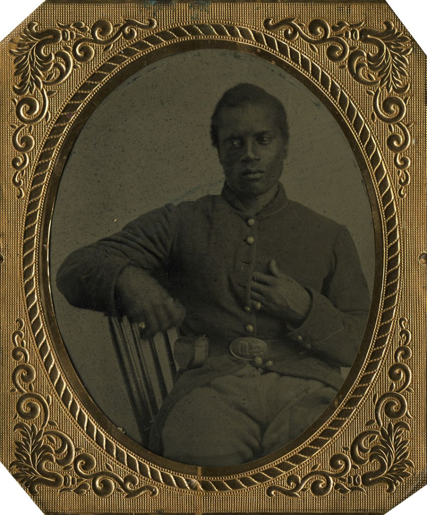 Major J. W. Appleton. 'Diary of Major J. W. Appleton open to tintype of Private Samuel J. Benton' c. 1865-1885