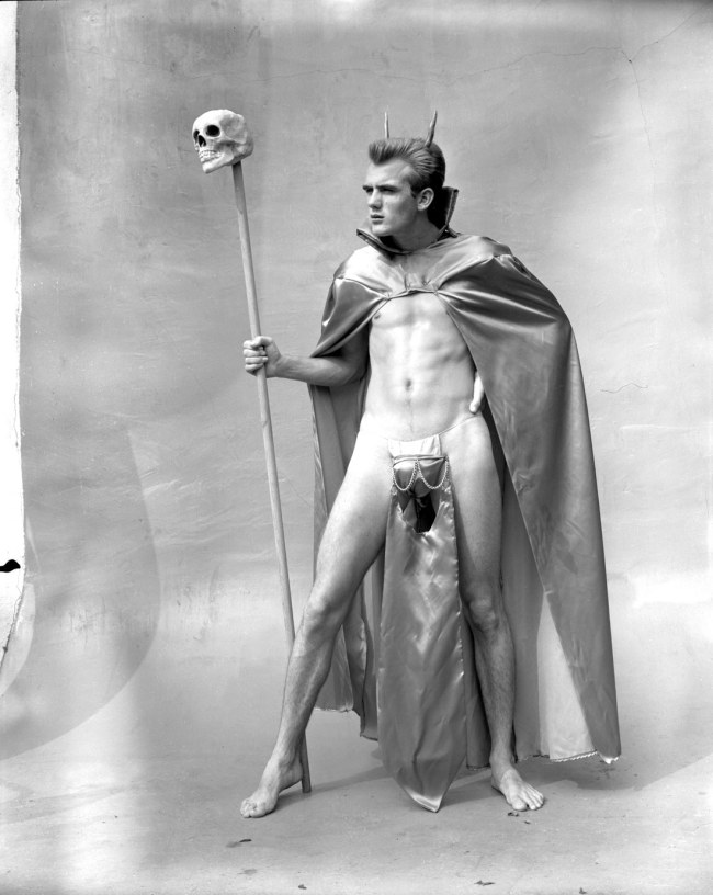 Bob Mizer (American, 1922-1992) 'Untitled [Ray Hornsby, with Skull Staff], Los Angeles' c. 1957