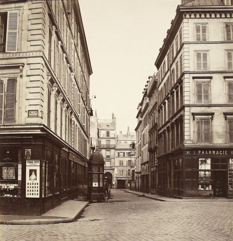 Charles Marville (French, 1813-1879) 'Rue Ollivier (vers la rue Saint-Georges) (ninth arrondissement)' c. 1868