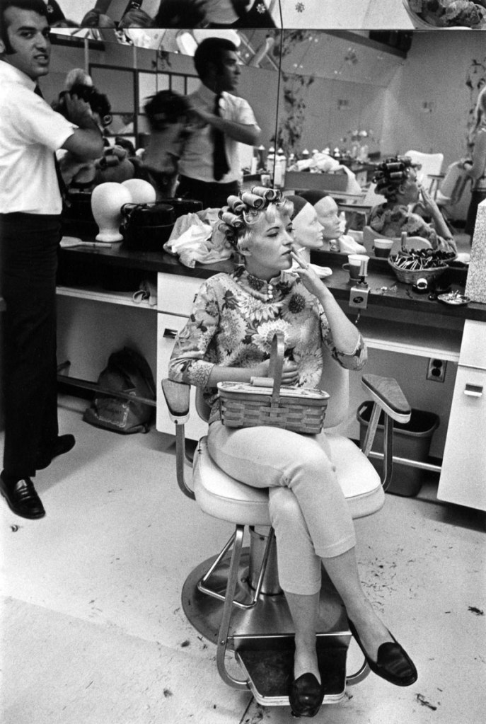 Enrico Natali. 'Beauty salon client smoking, Detroit, 1968' 1968