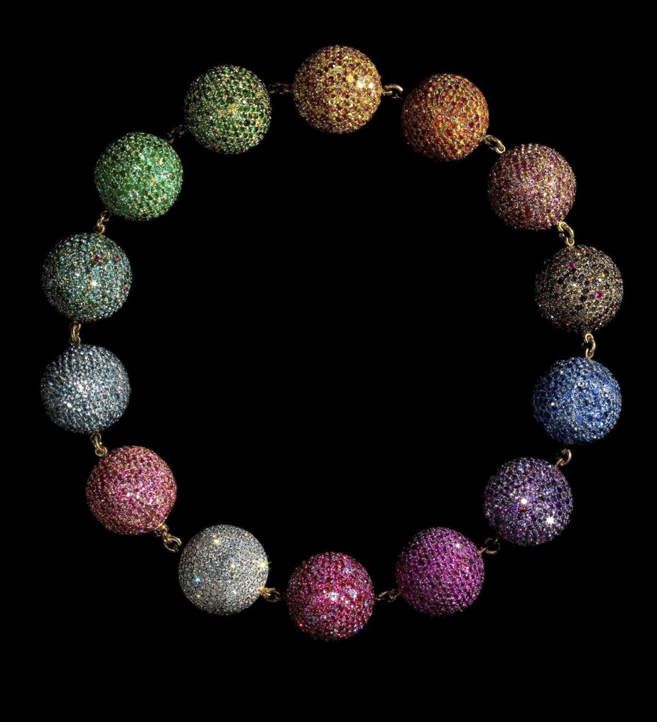 (Joel Arthur Rosenthal, American, b. 1943) 'Colored Balls Necklace' 1999 