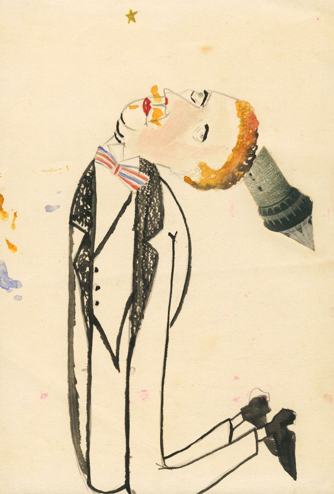 Erwin Blumenfeld (American-German, 1897-1969) 'Untitled [Homme agenouillé avec tour]' [Kneeling man with tower] 1920