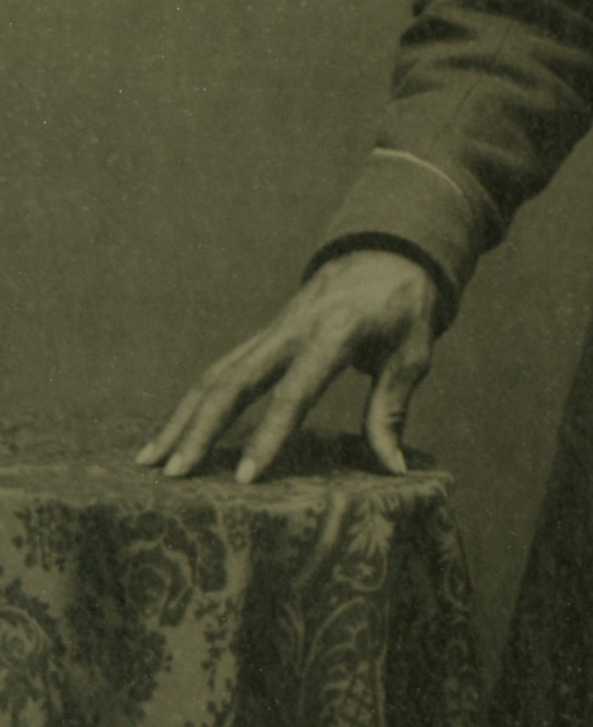 Unknown photographer. 'Unidentified Private, Company I, 54th Massachusetts Regiment' (detail) 1863