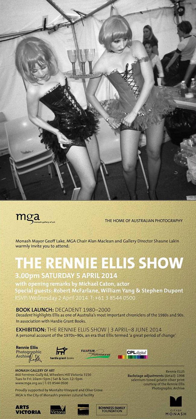 Exhibition and book launch preview: 'THE RENNIE ELLIS SHOW' and 'Decadent 1980-2000'
