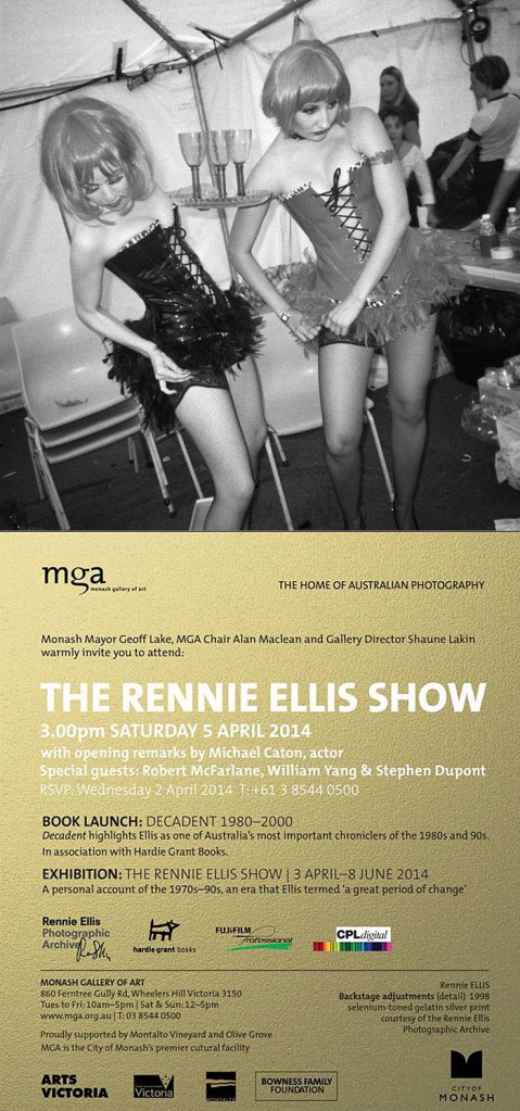 Exhibition and book launch preview: 'THE RENNIE ELLIS SHOW' and 'Decadent 1980-2000'