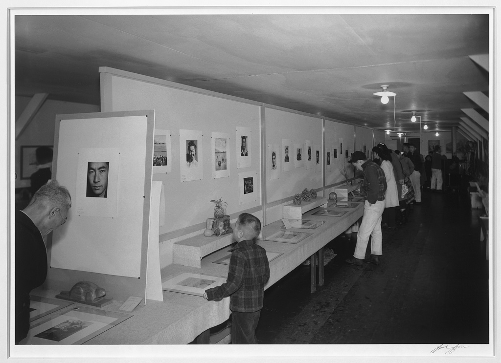Ansel Adams (American, 1902-1984) 'Manzanar museum (Ansel Adams exhibit), Manzanar Relocation Center' 1943 Ansel Adams (American, 1902-1984) 'Manzanar museum (Ansel Adams exhibit), Manzanar Relocation Center' 1943