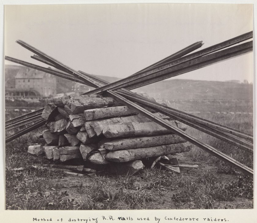 Andrew Joseph Russell (American, 1830-1902) 'Confederate Method of Destroying Rail Roads at McCloud Mill, Virginia' 1863