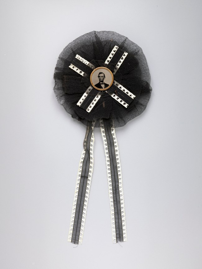 Unknown maker (American); Photography Studio: After, Brady & Co., American, active 1840s - 1880s '[Mourning Corsage with Portrait of Abraham Lincoln]' (detail) Photograph, corsage April 1865