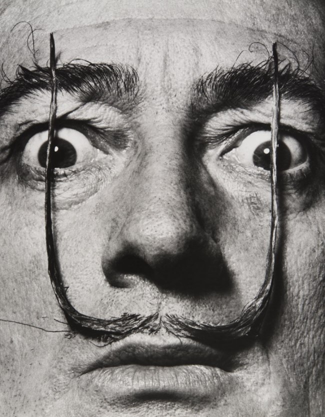 Philippe Halsman (American, 1906-1979) 'Like Two Erect Sentries, My Mustache Defends the Entrance to My Real Self, Dalí’s Mustache' 1954