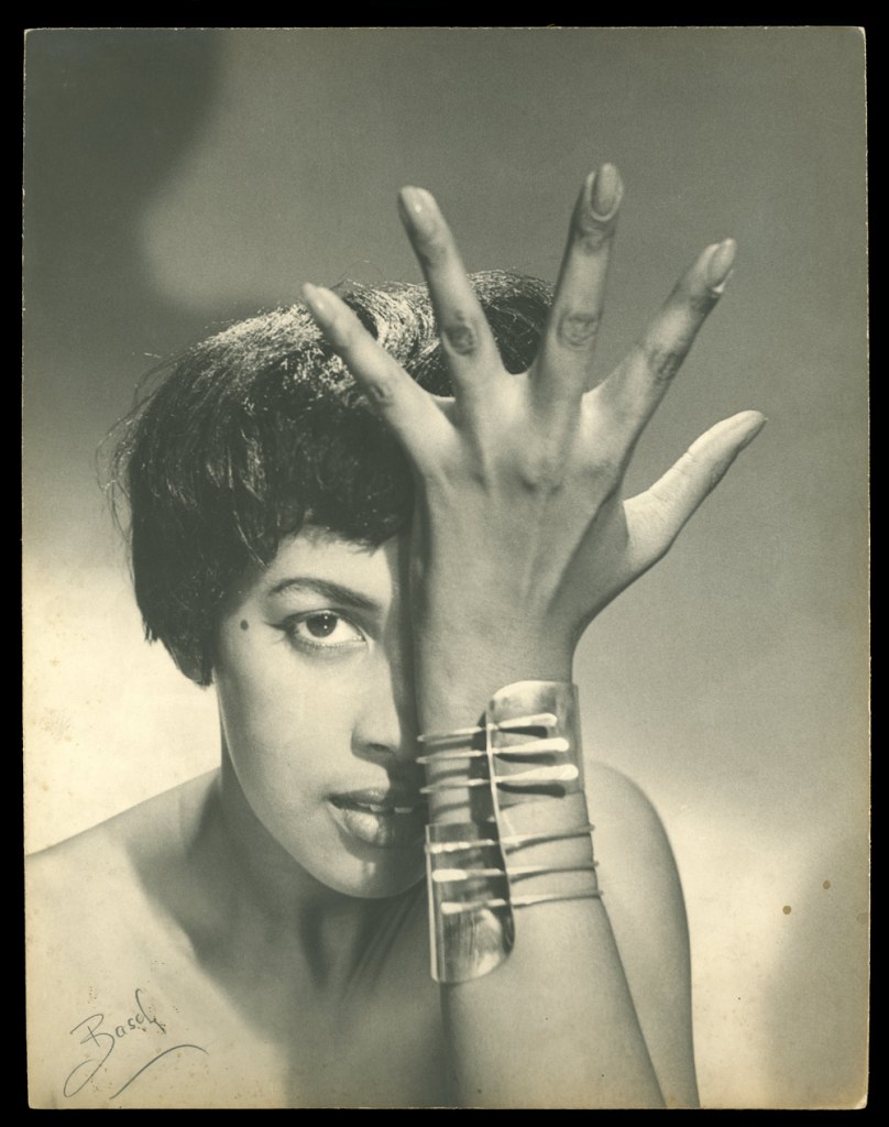 Peter Basch (American, 1921-2004) 'Model Wearing Art Smith's "Modern Cuff" Bracelet' c. 1948