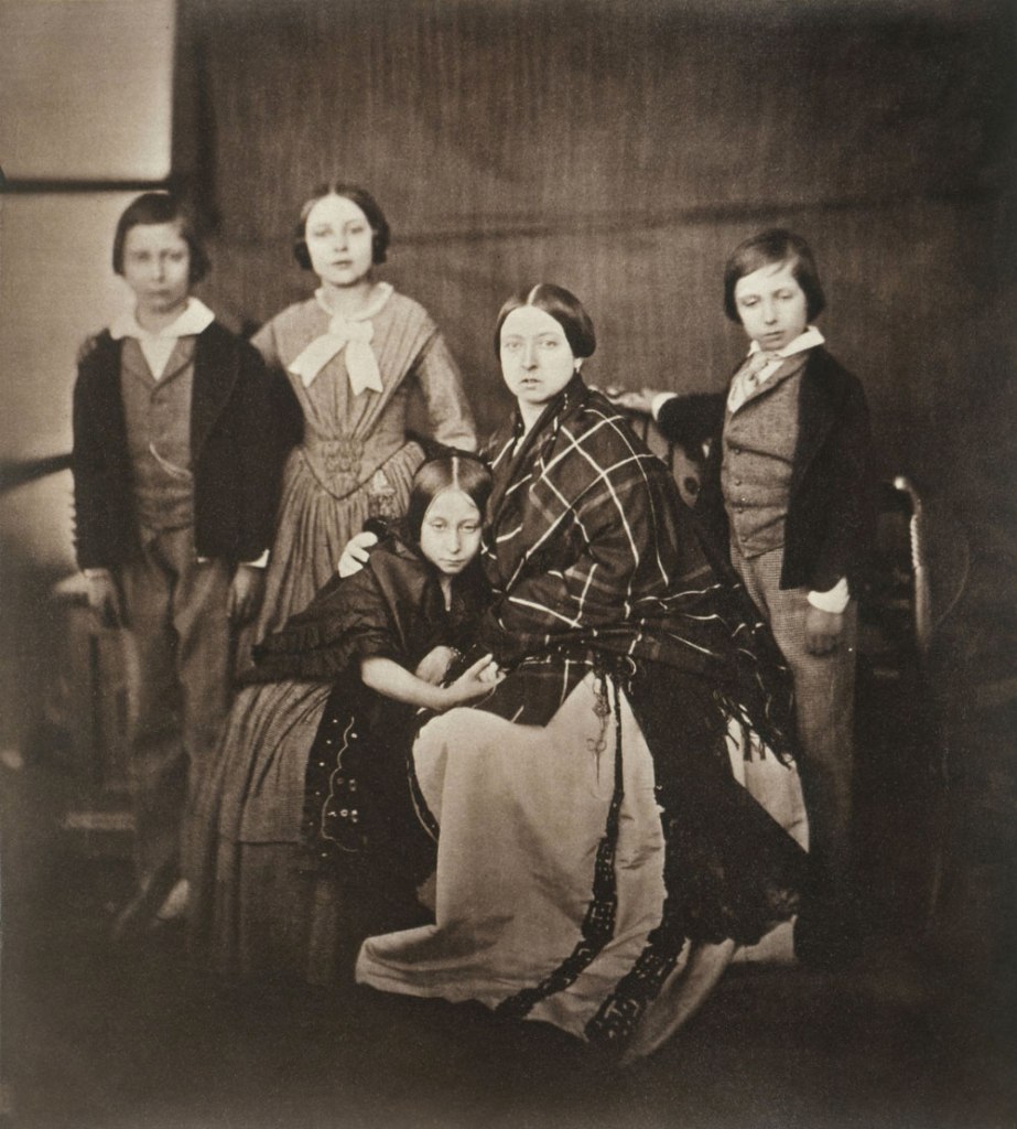 Roger Fenton (English, 1819-1869) 'The Prince of Wales, the Princess Royal, Princess Alice, the Queen, Prince Alfred' Negative February 8, 1854 Roger Fenton (English, 1819-1869) 'The Prince of Wales, the Princess Royal, Princess Alice, the Queen, Prince Alfred' Negative February 8, 1854