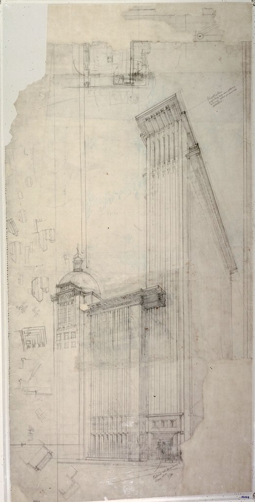 Frank Lloyd Wright (American, 1867-1959) 'The San Francisco Call Building Project' 1913