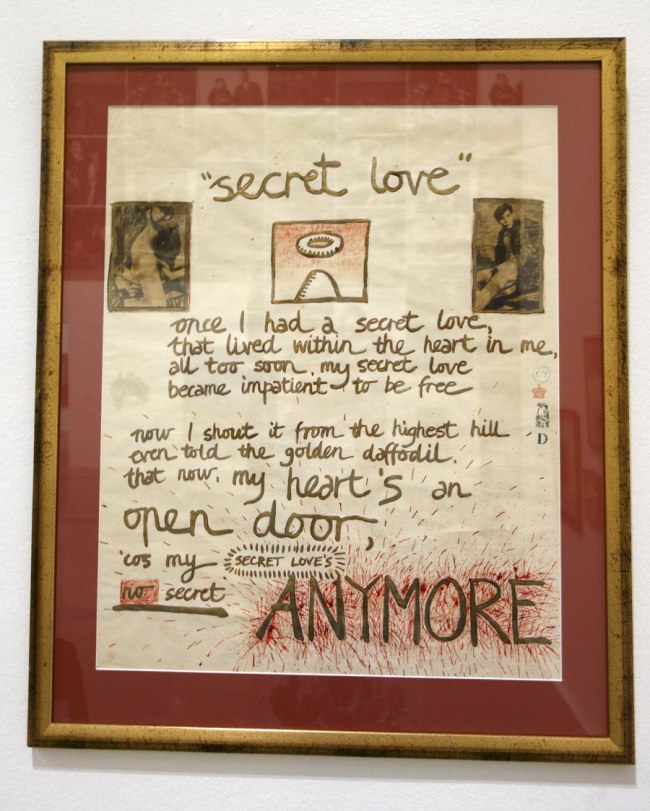 David McDiarmid. 'Secret Love' 1976 (installation view)