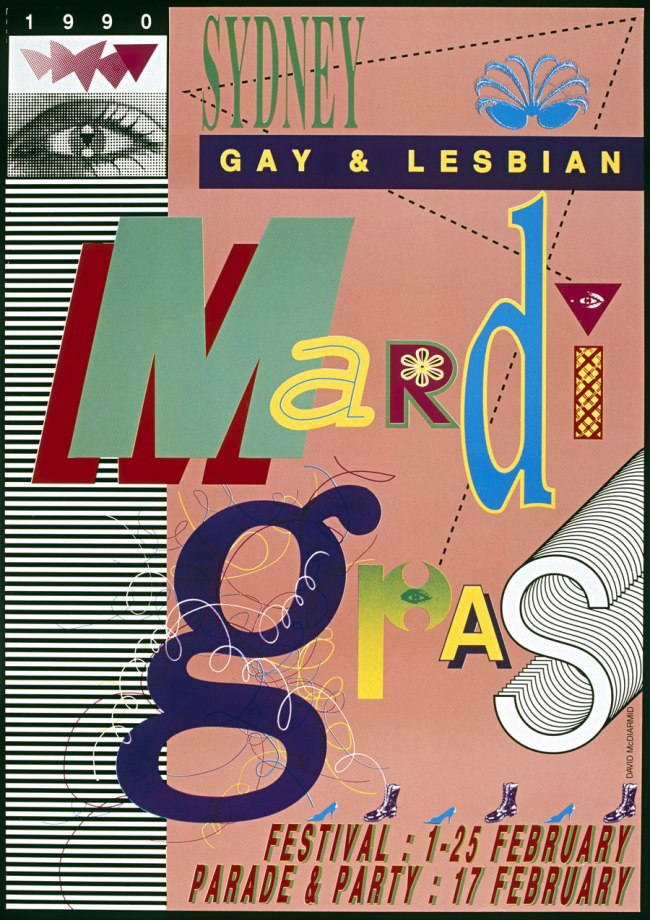 David McDiarmid (Australian 1952-1995, worked in United States 1979-1987) 'Sydney Gay and Lesbian Mardi Gras, poster' 1989-1990 