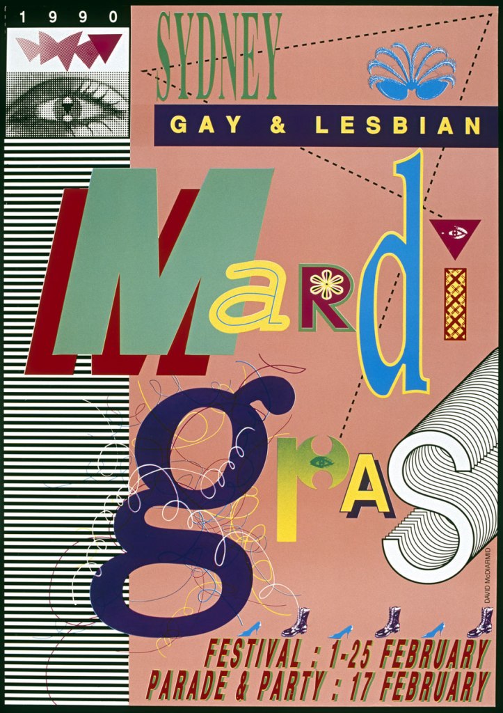 David McDiarmid (Australian 1952-1995, worked in United States 1979-1987) 'Sydney Gay and Lesbian Mardi Gras, poster' 1989-1990 