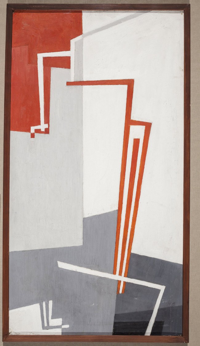 Hans Richter (German, 1888-1976) 'Dragonfly (Counterpoint in Red, Black,Gray, and White)' 1943