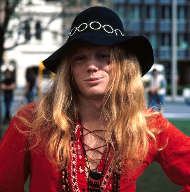 Anonymous photographer. 'Man in black hat and red shirt, Gay Pride Week' Adelaide, 1973