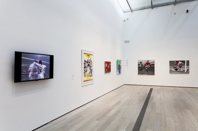 Installation view of the exhibition 'Fútbol: The Beautiful Game' at the Los Angeles County Museum of Art (LACMA)
