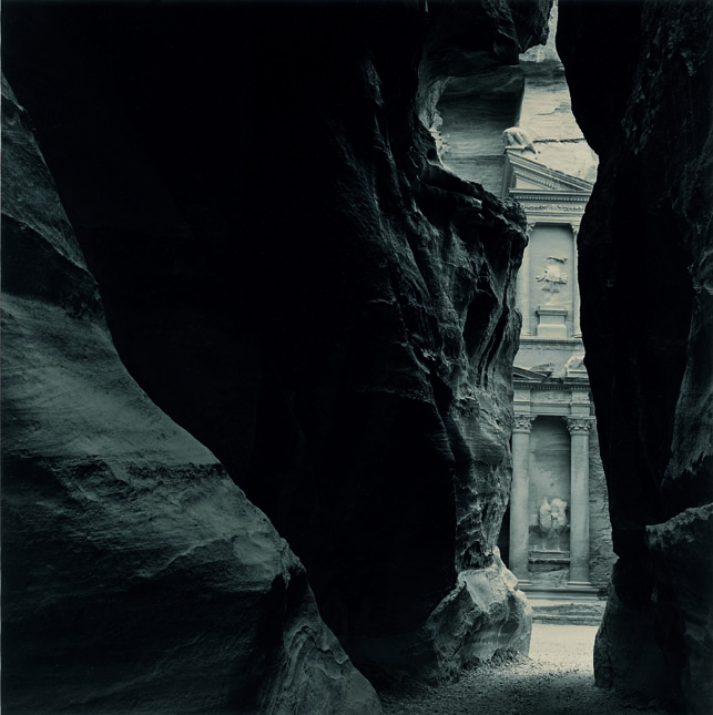 Emmet Gowin (American, b. 1941) 'The Khazneh from the Sîq, Petra (Jordan)' 1985