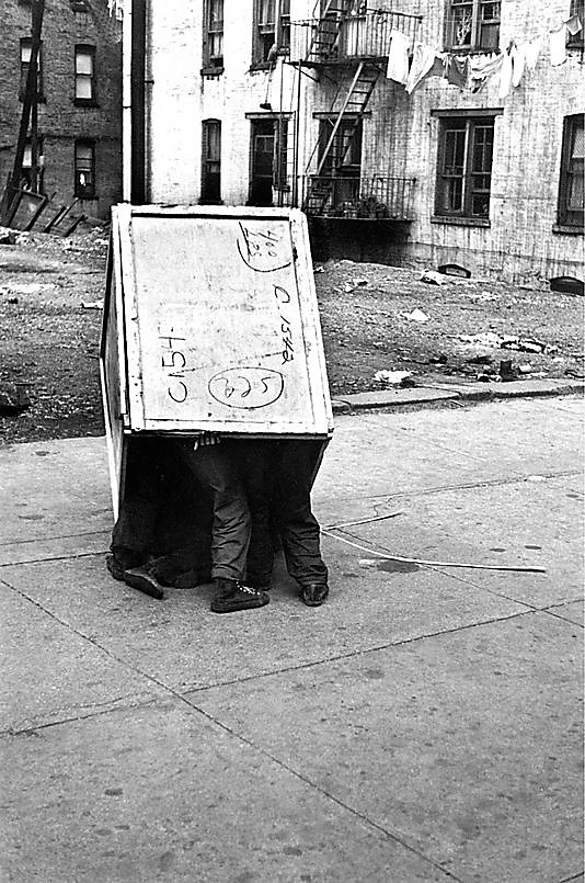 Helen Levitt (American, 1913-2009) [Kids in a Box, on the Street, New York City] c. 1942