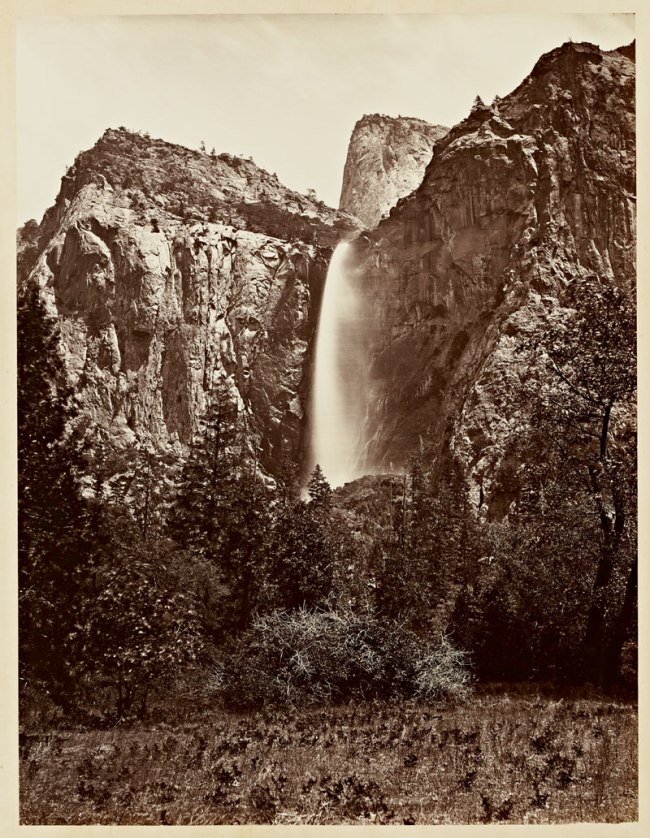Carleton Watkins (American, 1829-1916) 'Pohono, the Bridal Veil, Yosemite 900 ft.' 1865-1866