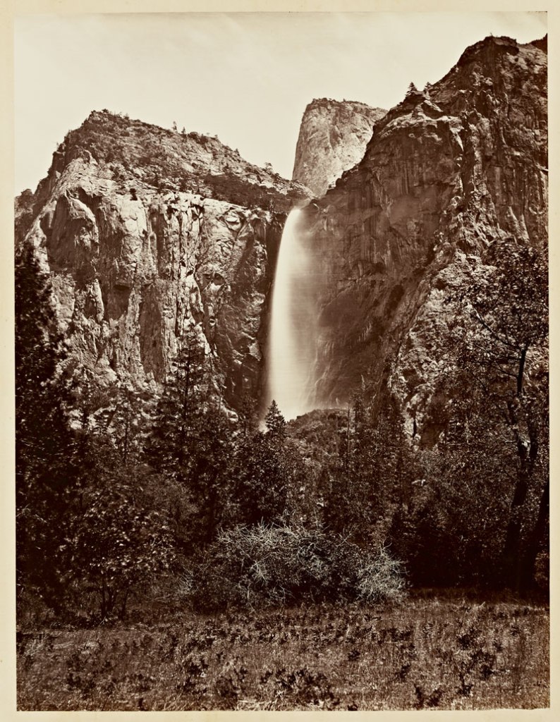 Carleton Watkins (American, 1829-1916) 'Pohono, the Bridal Veil, Yosemite 900 ft.' 1865-1866
