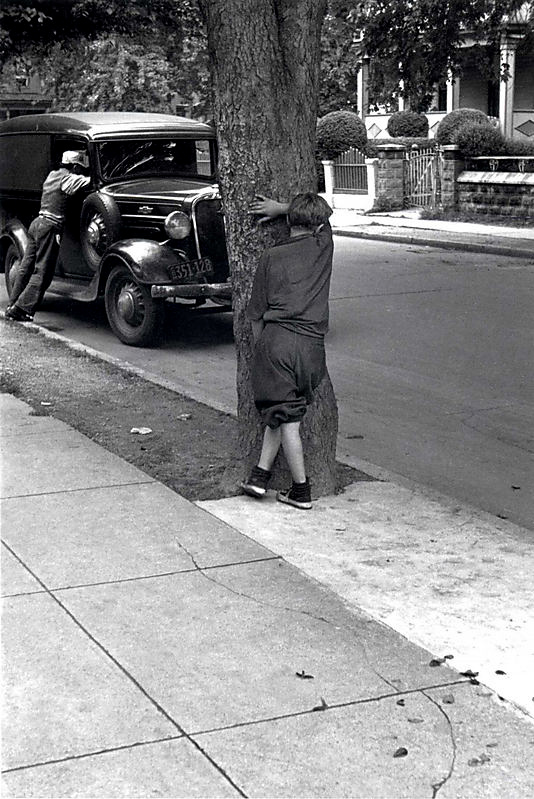 Helen Levitt (American, 1913-2009) [Kids on the Street Playing Hide and Seek, New York City] c. 1942