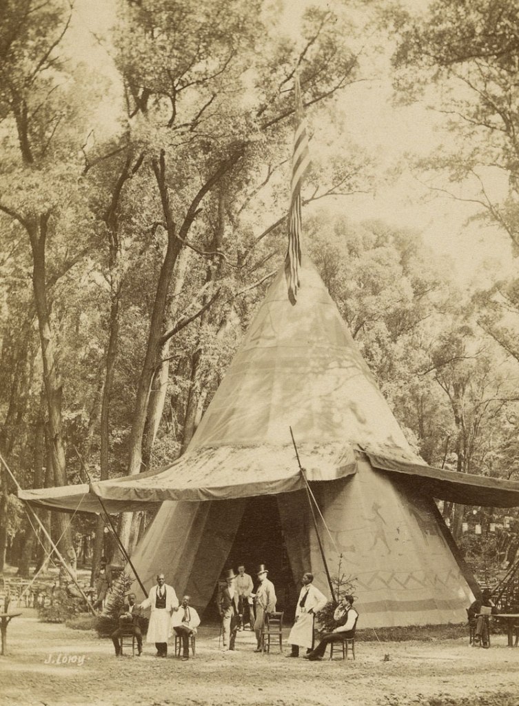 Anonymous photographer. 'North American wigwam at the World Exhibition' 1873 