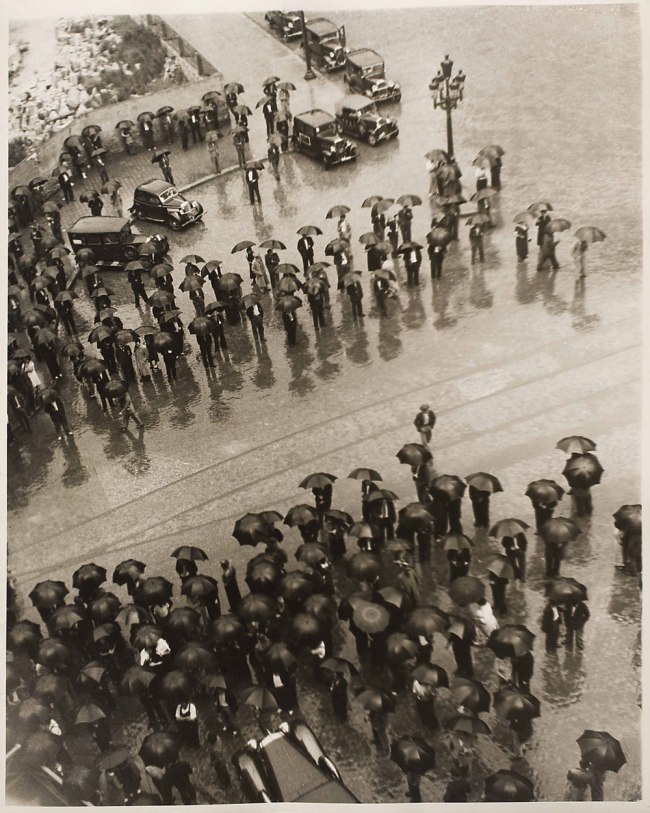 Kati Horna (Mexican born Hungary, 1912-2000) 'Los Paraguas, mitin de la CNT' [Umbrellas, Meeting of the CNT], Spanish Civil War Barcelona, 1937