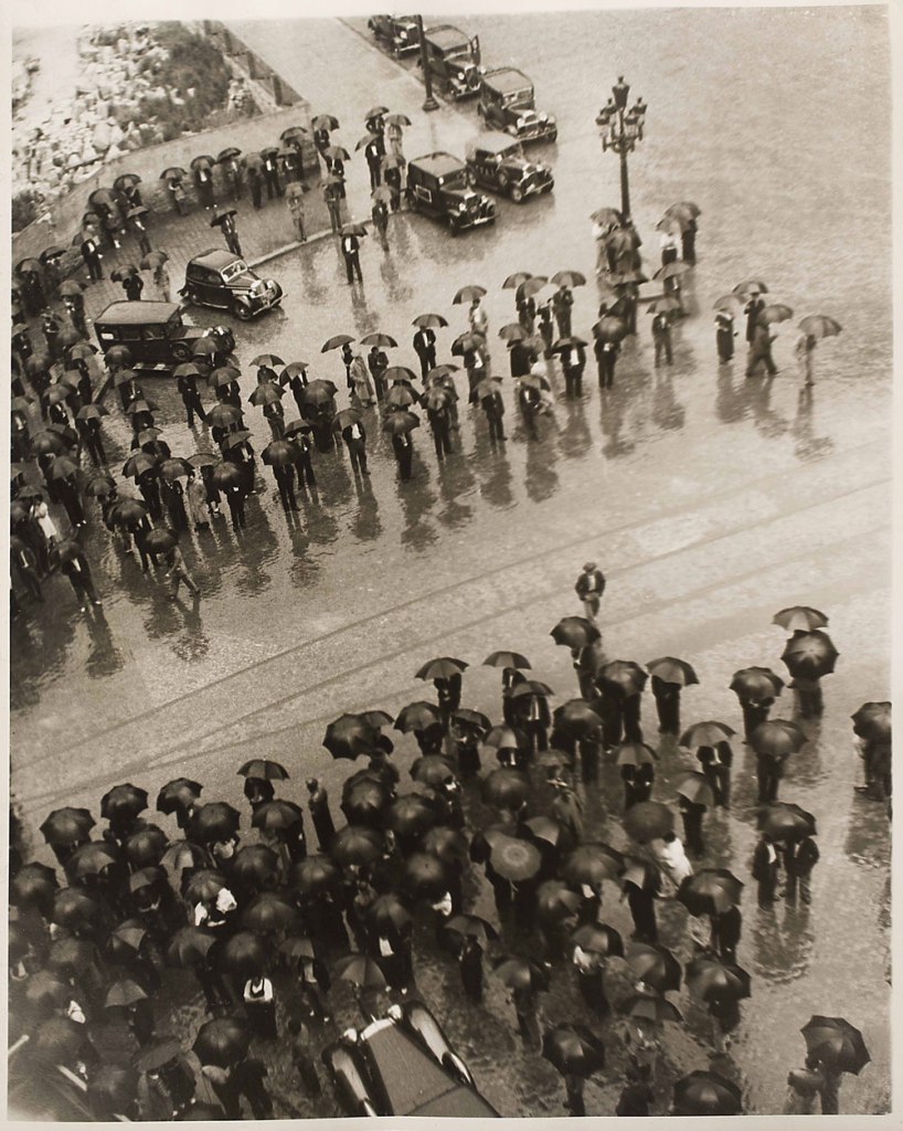 Kati Horna (Mexican born Hungary, 1912-2000) 'Los Paraguas, mitin de la CNT' [Umbrellas, Meeting of the CNT], Spanish Civil War Barcelona, 1937