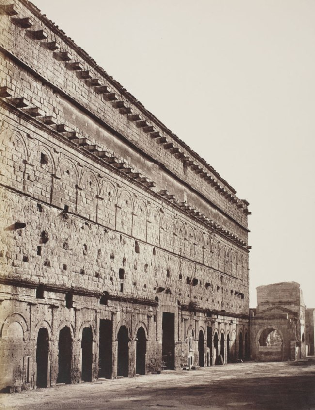 Édouard Baldus (French, 1813-1889) 'Orange: The Wall of the Théâtre antique' 1858