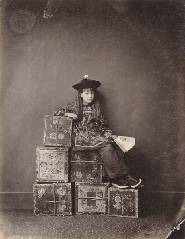 Lewis Carroll (English, 1832-1898) 'Alexandra "Xie" Kitchin as Chinese "Tea-Merchant" (on Duty)' 1873