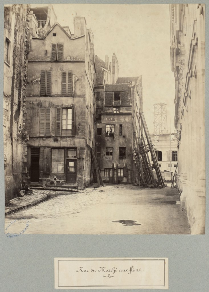 Charles Marville (French, 1813-1879) 'Rue du Marche aux fleurs' c. 1863-1869