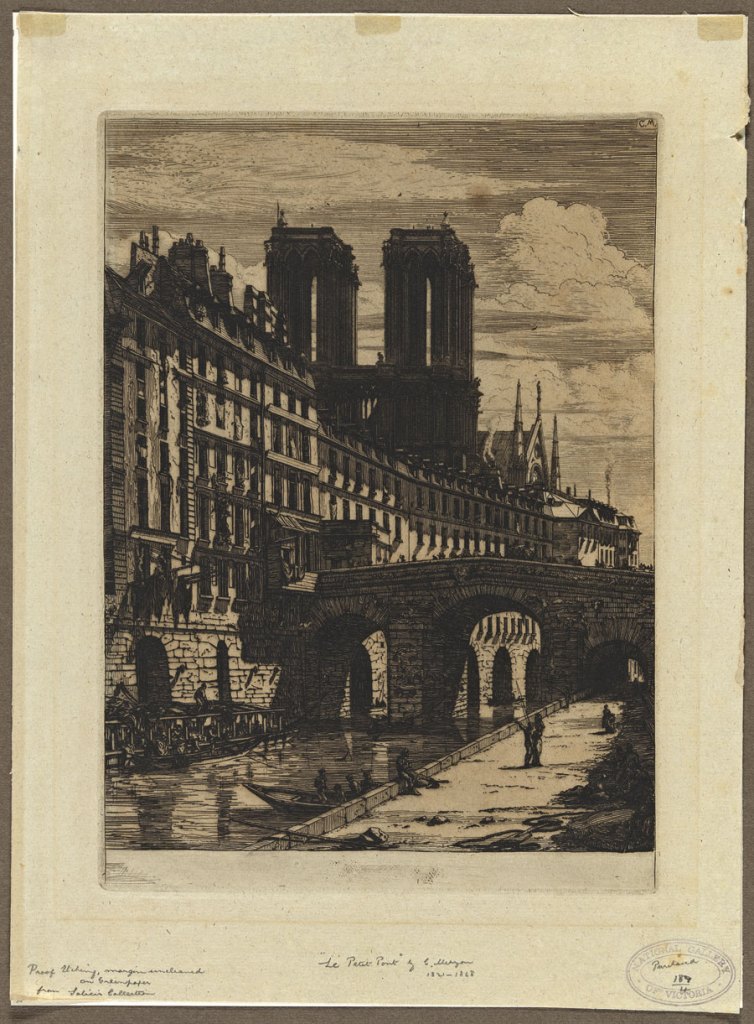 Charles Méryon (French, 1821-1868) 'Le petit pont' (The little bridge) 1850