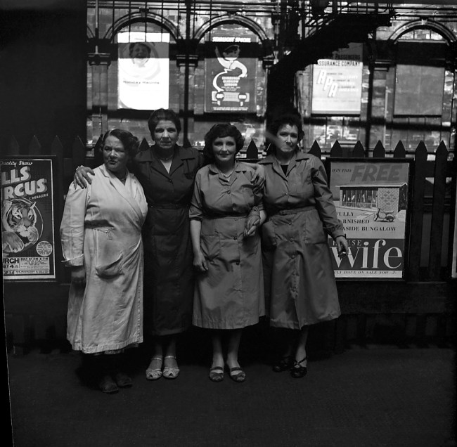 Anonymous photographer. 'Women workers in front of posters' mid-1950s to the early 1960s