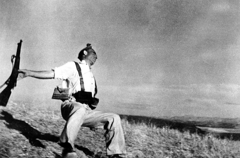 Robert Capa (Hungarian-American, 1913-1954) 'Loyalist Militiaman at the Moment of Death, Cerro Muriano, September 5, 1936' 1936
