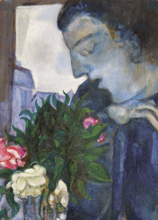 Marc Chagall (French born Russia, 1887-1985) 'Self-portrait in profile' 1914 Marc Chagall (French born Russia, 1887-1985) 'Self-portrait in profile' 1914