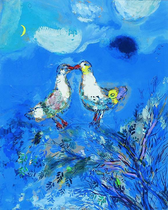Marc Chagall. 'Two pigeons' 1925