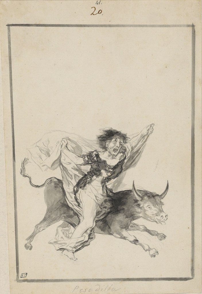 Francisco Goya (Spanish, 1746-1828) 'Pesadilla' (Nightmare) 1816-1820