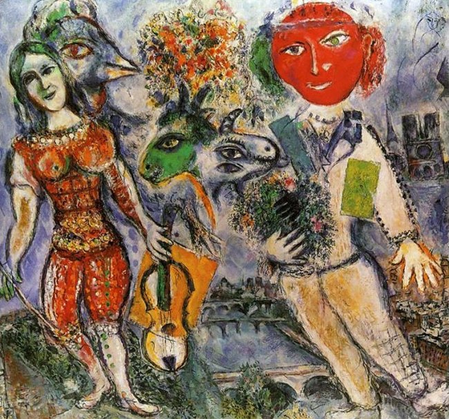 Marc Chagall (French born Russia, 1887-1985) 'The Players' (i giocatori) 1968