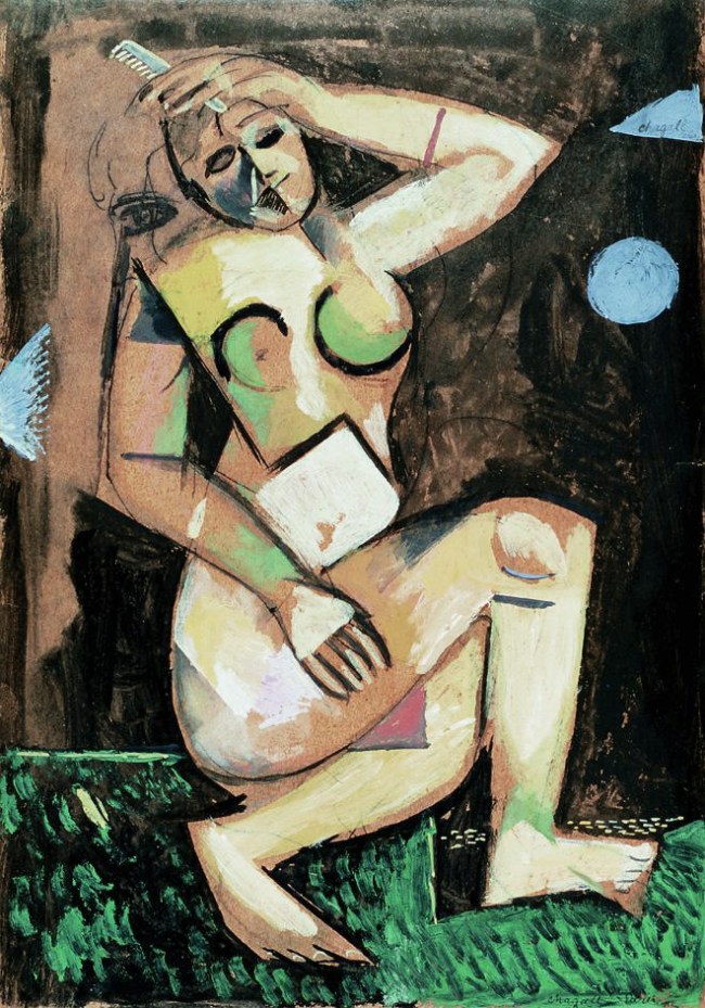Marc Chagall (French born Russia, 1887-1985) 'Nude with comb' 1911-1912