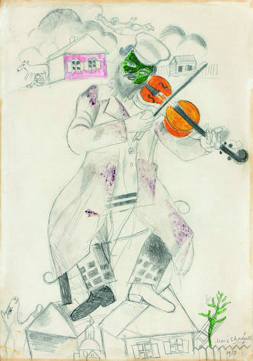 Marc Chagall. 'Study for The green violinist' 1917