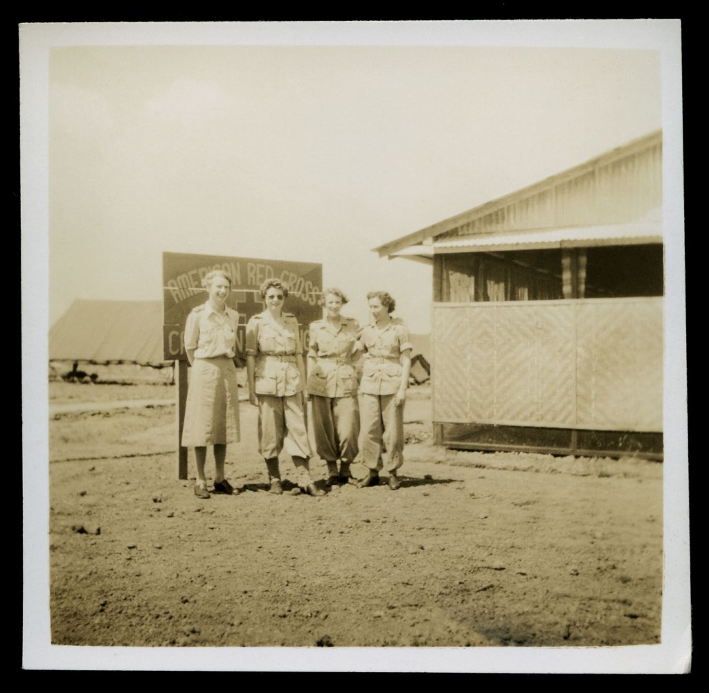 Anonymous photographer (Australian) 'Untitled [Women standing in front of an American Red Cross sign]' 1942-45