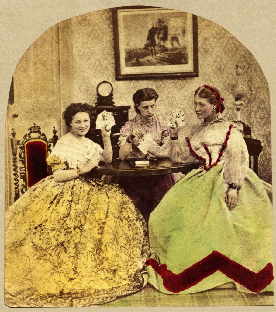 Michael Burr (British, 1826-1912) 'Hearts are Trumps' 1866 (detail)