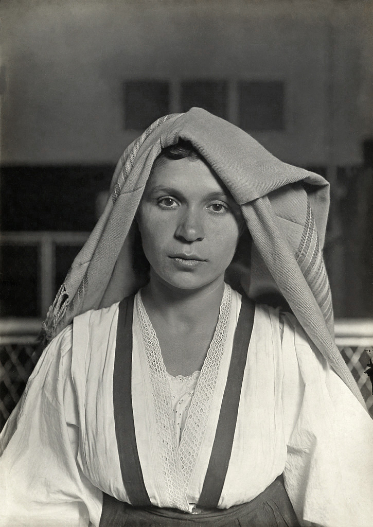 Lewis W. Hine (American, 1874-1940) 'An Albanian Woman from Italy at Ellis Island' 1905