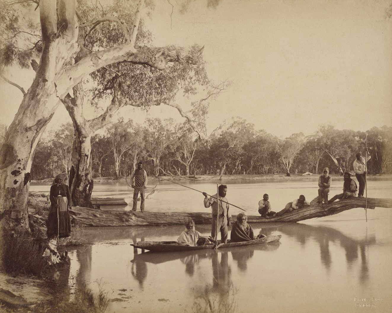 Charles Bayliss (Australian born United Kingdom, 1850-1897) 'Group of local Aboriginal people, Chowilla Station, Lower Murray River, South Australia' 1886 Charles Bayliss (Australian born United Kingdom, 1850-1897) 'Group of local Aboriginal people, Chowilla Station, Lower Murray River, South Australia' 1886