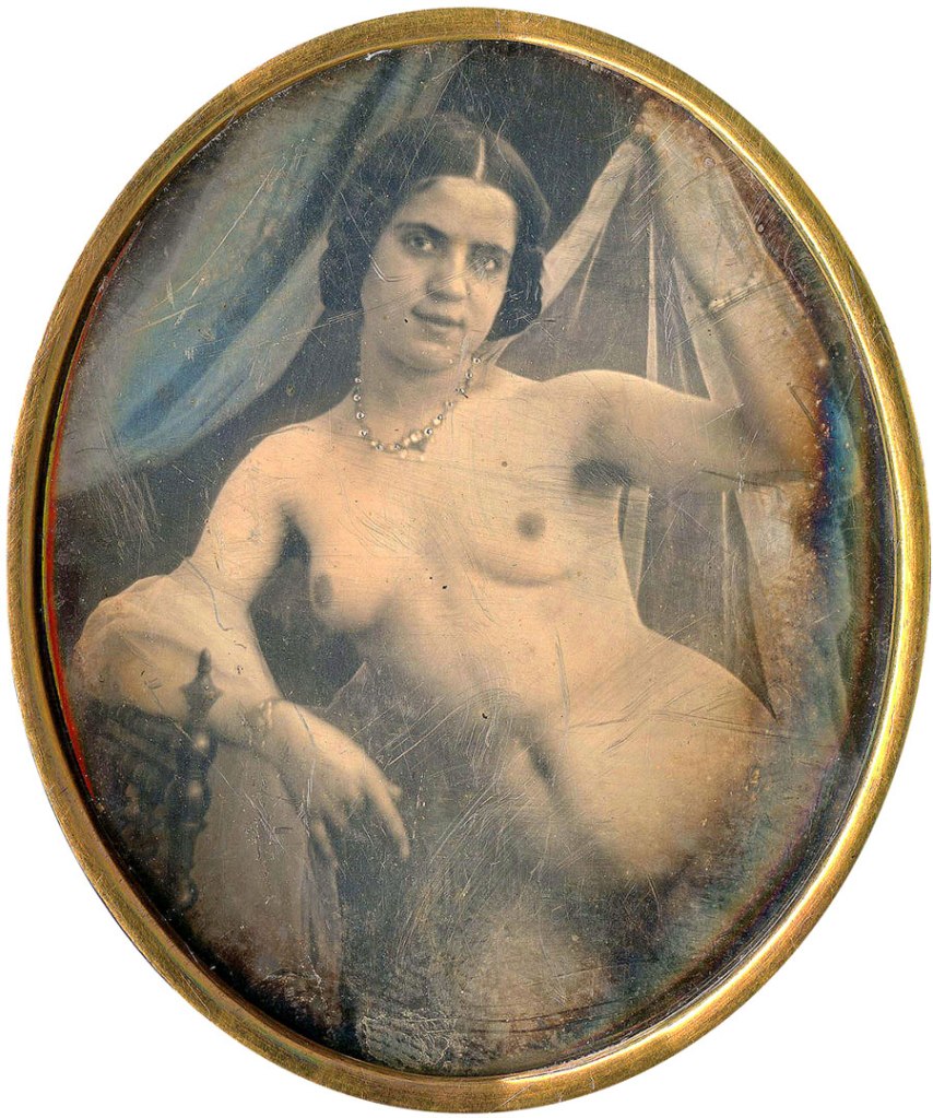 Unknown photographer. 'Female nude' 1850s from the exhibition 'Hold That Pose: Erotic Imagery in 19th Century Photography' at the Kinsey Institute, Bloomington, Indiana, January - September, 2015