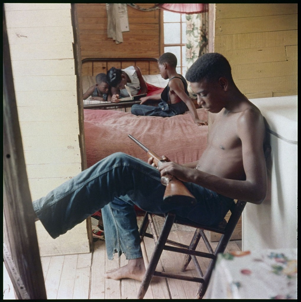 Gordon Parks (American, 1912-2006) 'Willie Causey, Jr., with Gun During Violence in Alabama, Shady Grove, Alabama' 1956
