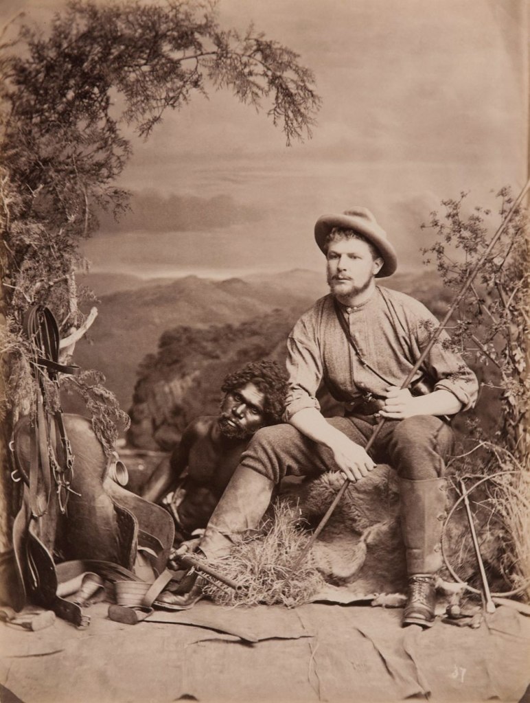 JW Lindt (Australian born Germany, 1845-1926) 'No 37 Bushman and an Aboriginal man' 1873