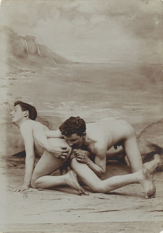 Unknown photographer, France 'Man performing analinctus on another man' 1885-1900
